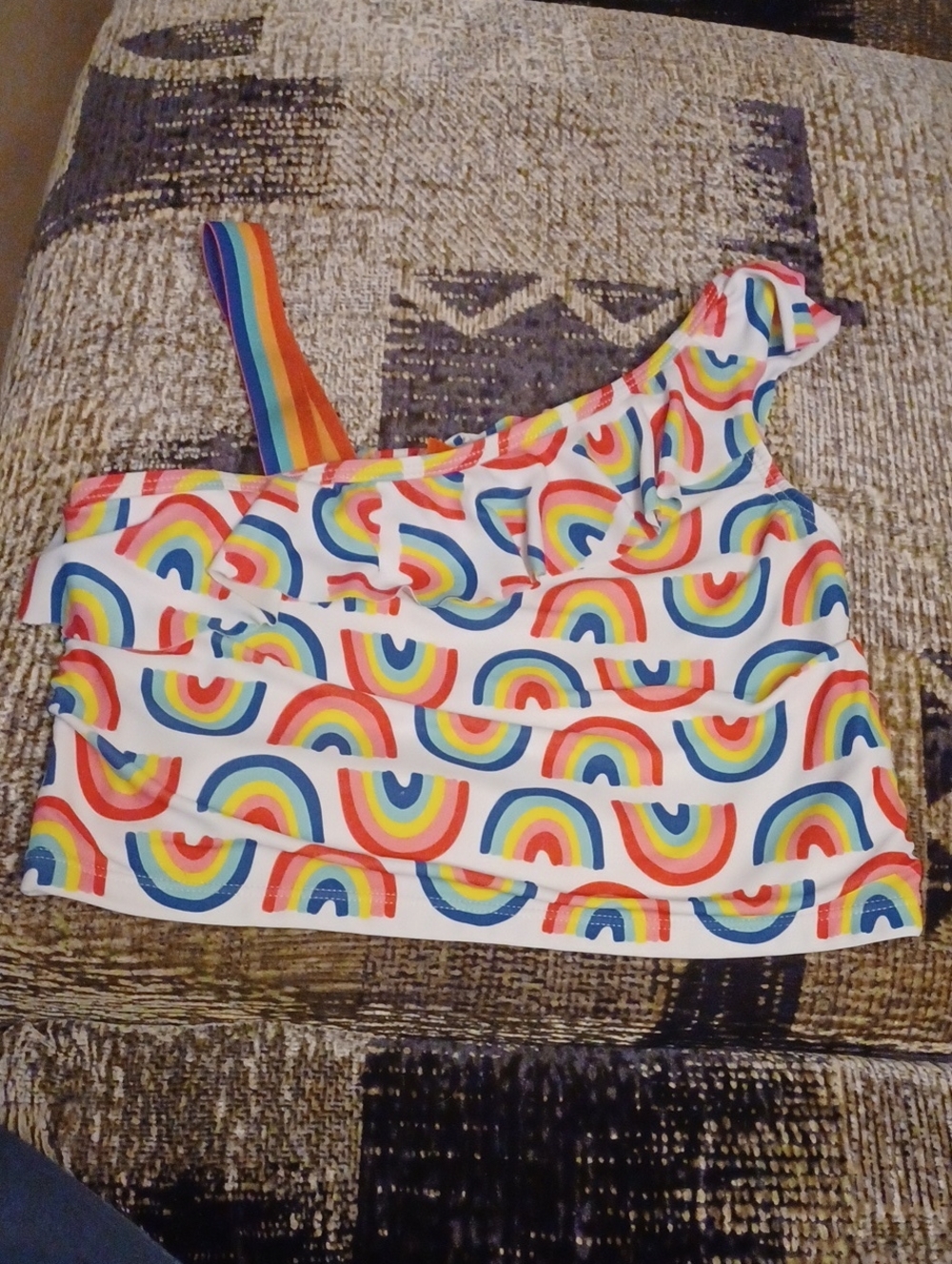 4/$30 Rainbow Swim Top - Size XL (14, Girl)